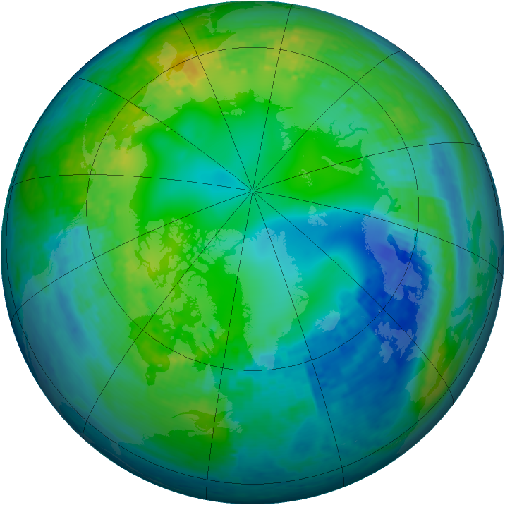 Arctic ozone map for 10 November 2001